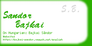 sandor bajkai business card